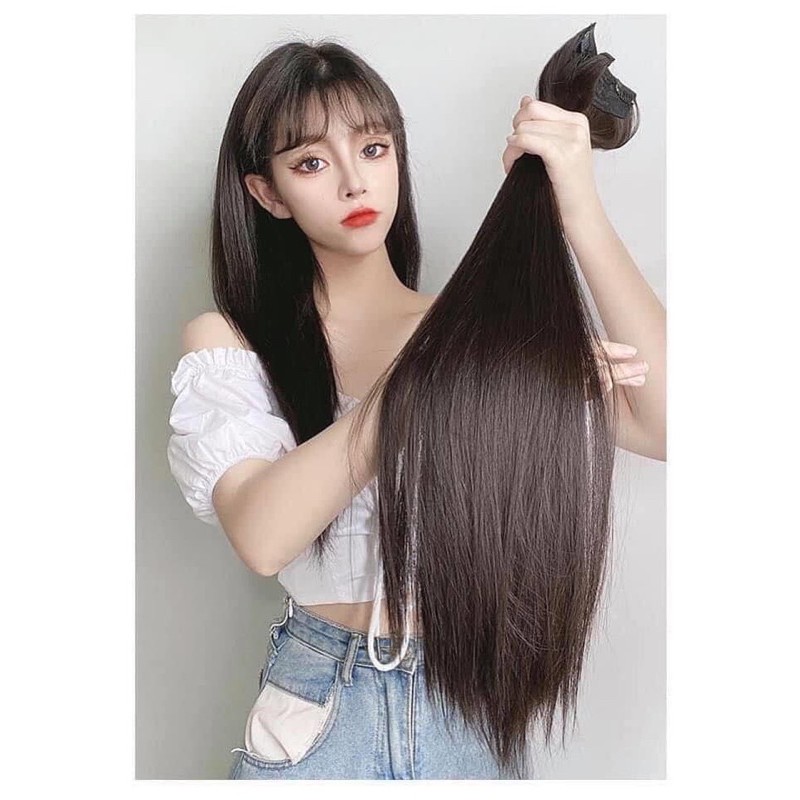 Tóc kẹp 3 miếng thẳng cao cấp