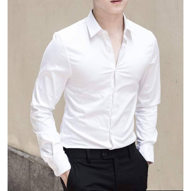 [Chỉ 1 ngày] Sơ mi lụa màu trắng kem cao cấp không nhăn, không xù, giá tận gốc | BigBuy360 - bigbuy360.vn