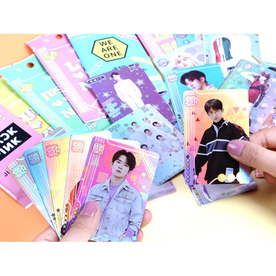 Set 5 card hologram laser Blackpink, TFBOYS Khải, Nguyên, Thiên