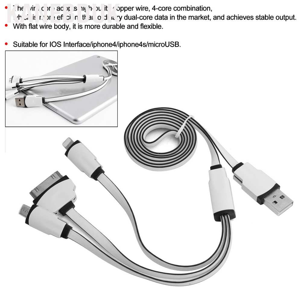 Bộ 2 Dây Cáp Sạc Kanebduk 3 Trong 1 Dài 1m Cho Ios Giao Diện / Iphone4s / Microusb