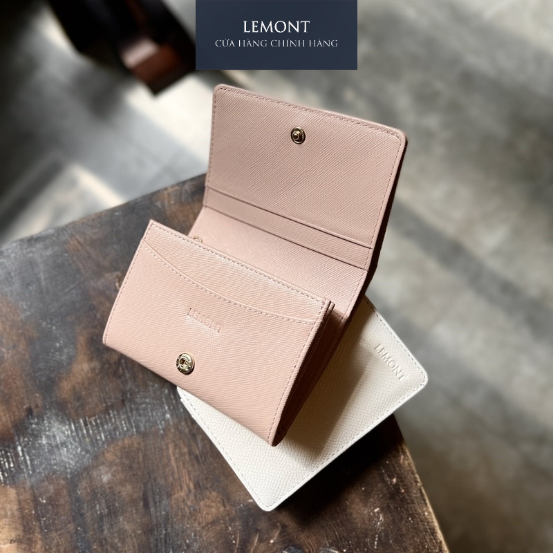 Ví nữ da bò Switch Hồng Nude, dáng hộp đứng, có ngăn đựng tiền thẳng - Thiết kế chính hãng từ Lemont.