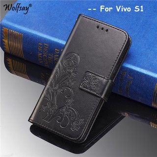 Bao Da Điện Thoại Nắp Lật Kèm Ngăn Đựng Thẻ Cho Vivo S1 Ốp