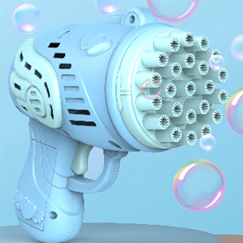 Súng bắn bong bóng xà phòng đồ chơi Dinobaby cho bé thiết kế 23 nòng tặng kèm dung dịch pha bong bóng