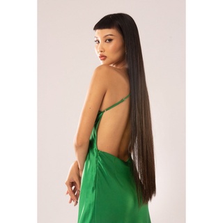 DAPHALE - Đầm Dài Cổ Chéo Satin Ally