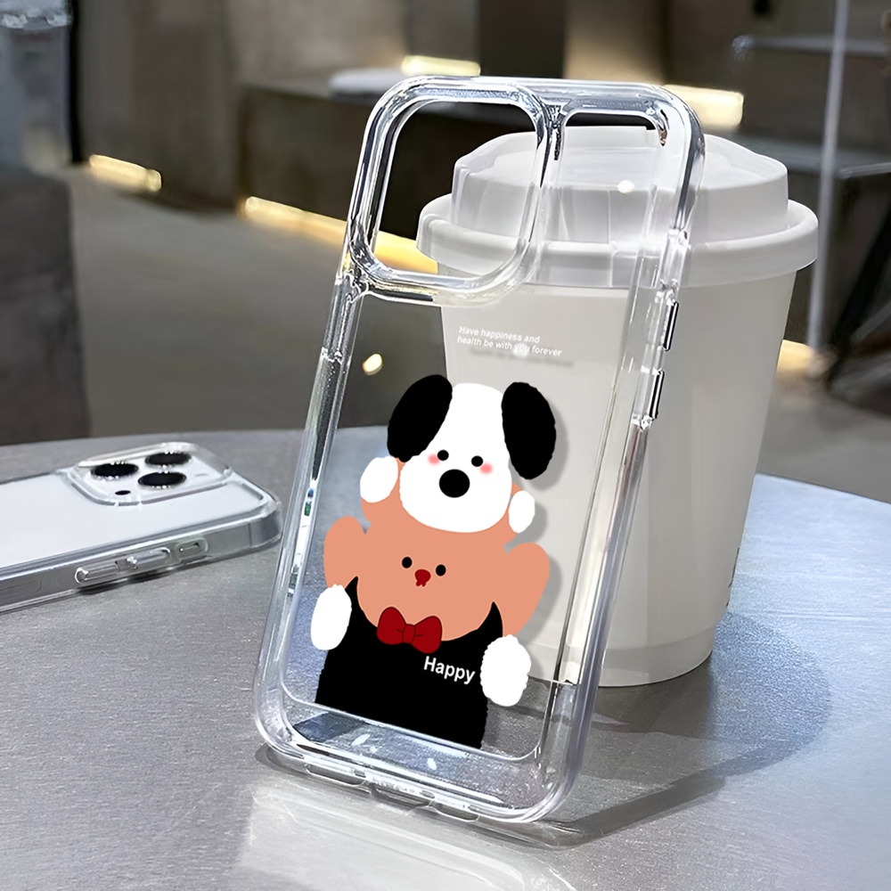 Ốp Điện Thoại Trong Suốt Hình Gấu / Cún Cho iphone 14 Pro Max Plus 13 11 12 7Plus X XR XS Max 7 8 SE 2020