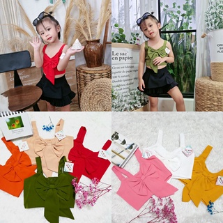 Áo kiểu bé gái, áo nơ 2 dây xinh xắn cho bé