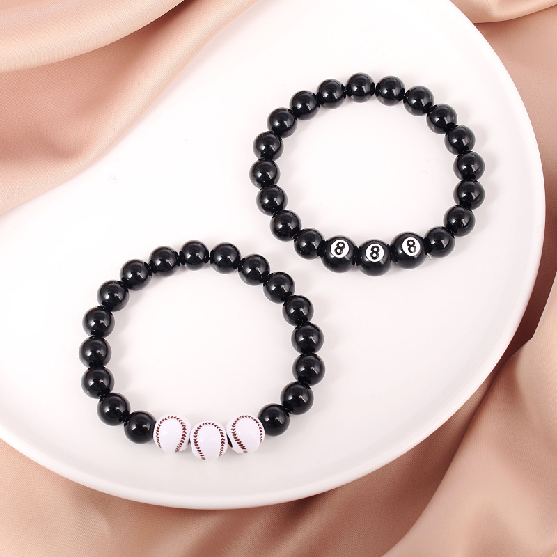 Vòng Tay Chuỗi Hạt Đá Obsidian Số 8 Thời Trang
