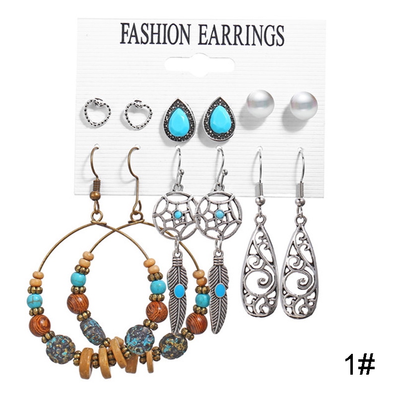 Set 6 Đôi Bông Tai Acrylic Thời Trang Cho Nữ