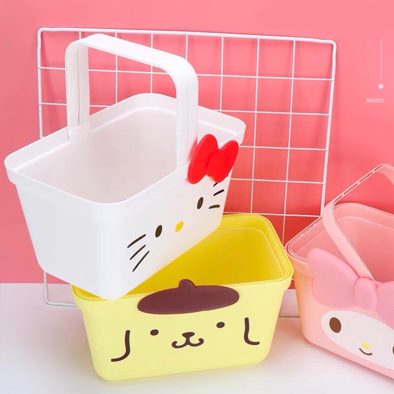 [ẢNH THẬT] Giỏ đựng đồ Sanrio Cinnamoroll Hello Kitty Pompompurin My Melody - BST Sanrio Miniso