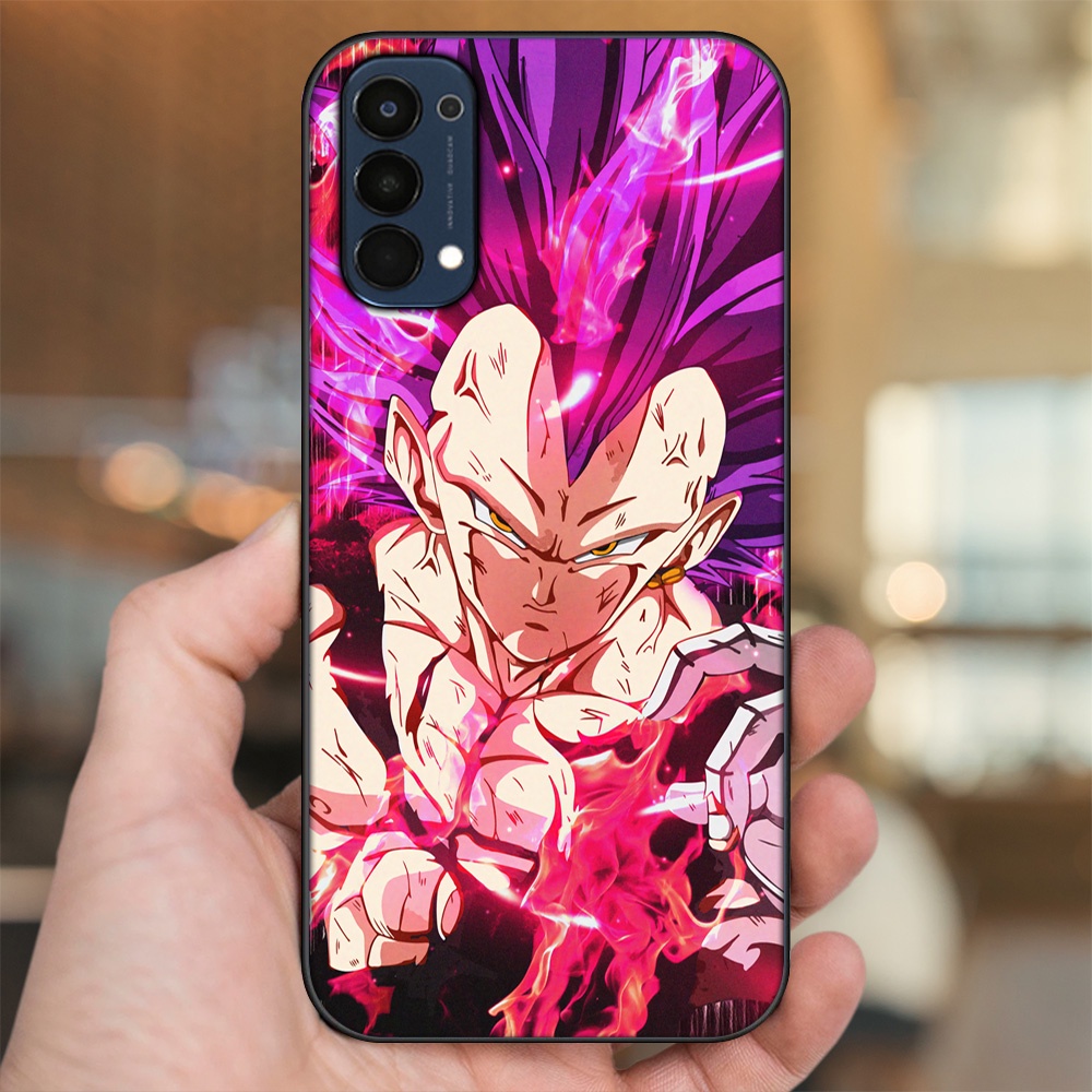 Ốp lưng Oppo Reno 4 viền đen in hình Vegeta Dragon Ball
