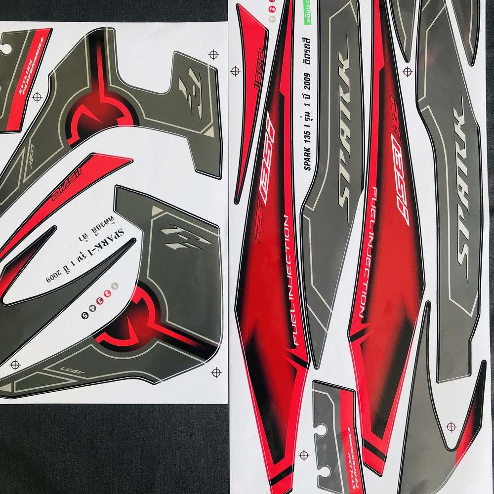 [CỰC RẺ]  BỘ TEM 3 LỚP MẪU ZIN SPARK THÁI XÀI CHUNG CHO EXCITER 135i ĐỜI 2008 ĐẾN 2010