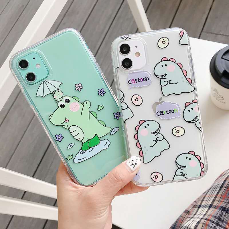 Ốp điện thoại mềm họa tiết khủng long chống sốc cho iPhone 6 6s 7 8 Plus 11 Pro Max X XS Max XR 5 5S SE 2020