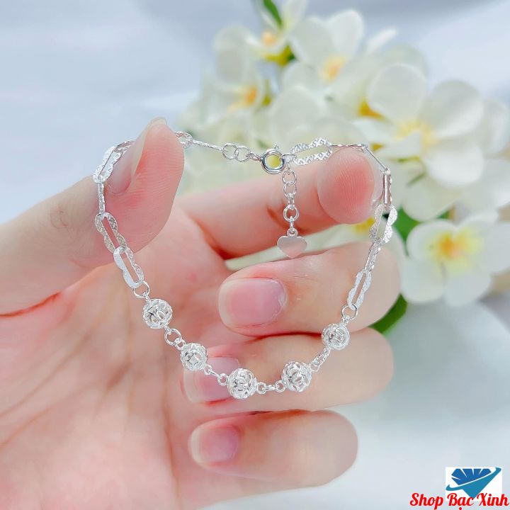 Lắc tay bạc hình tròn siêu xinh