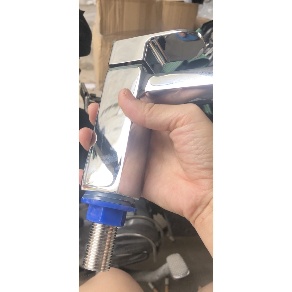 [LOẠI 1-HÀNG ĐÚC-NẶNG] Vòi Rửa Mặt Lavabo Lạnh đồng thau mạ crom Cao Cấp N6003 Fotar VÒI LA LẠNH vuông si