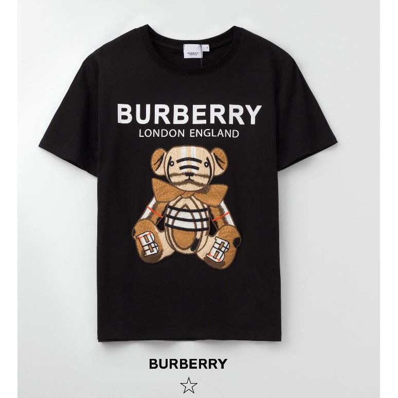 Áo Thun Cotton Tay Ngắn In Họa Tiết Burberry Thời Trang Cho Nam Và Nữ