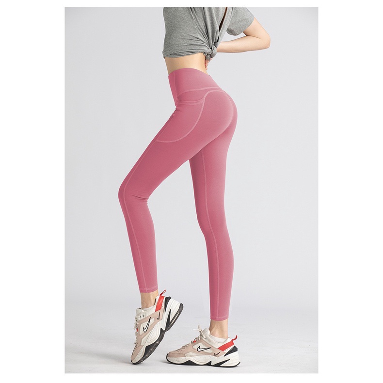 Quần tập GYM, YOGA lưng cạp cao năm động, vải co giãn thoải mái - Hàng Quảng Châu Cao Cấp (QT19)