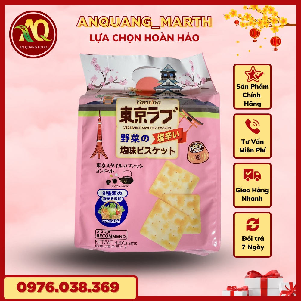 Bánh ăn kiêng yaru!na ANQUANG_MARTH, kẹo nhập khẩu Đài Loan gói 420gr-Hàng chất lượng