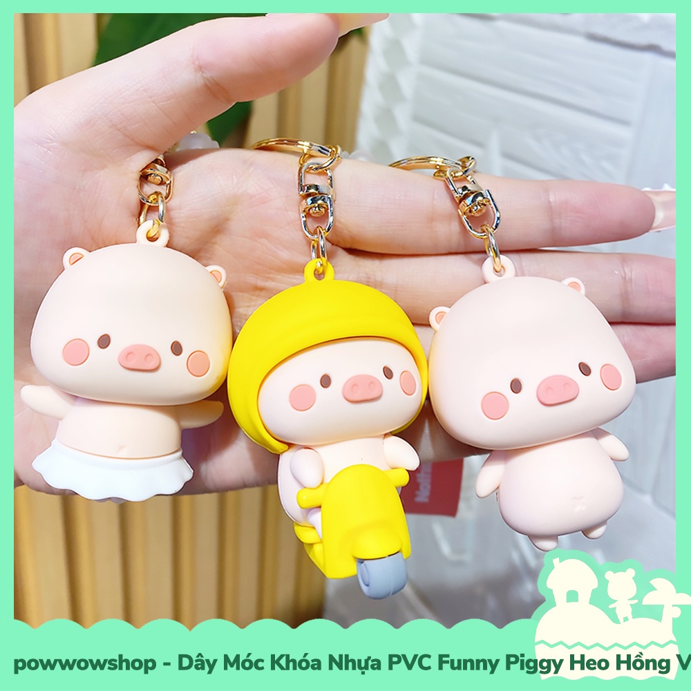 [Sẵn VN - Hỏa Tốc] Dây Móc Khóa Nhựa PVC Mẫu Nhân Vật Hoạt Hình Heo Piggie Ngộ Nghĩnh