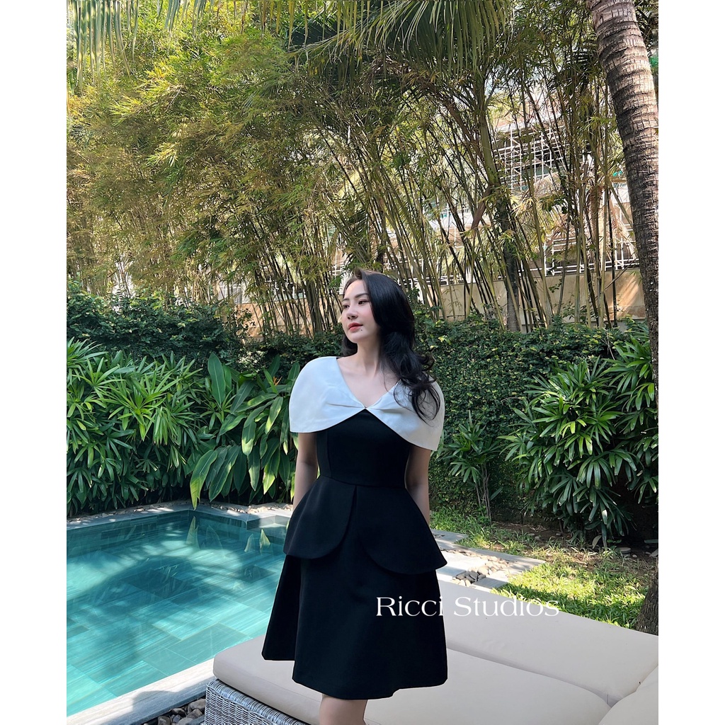 Váy V8 Jeni Dress Ricci thiết kế chất liệu chéo hàn sợi cao cấp mềm mát | RICCI OFFICIAL