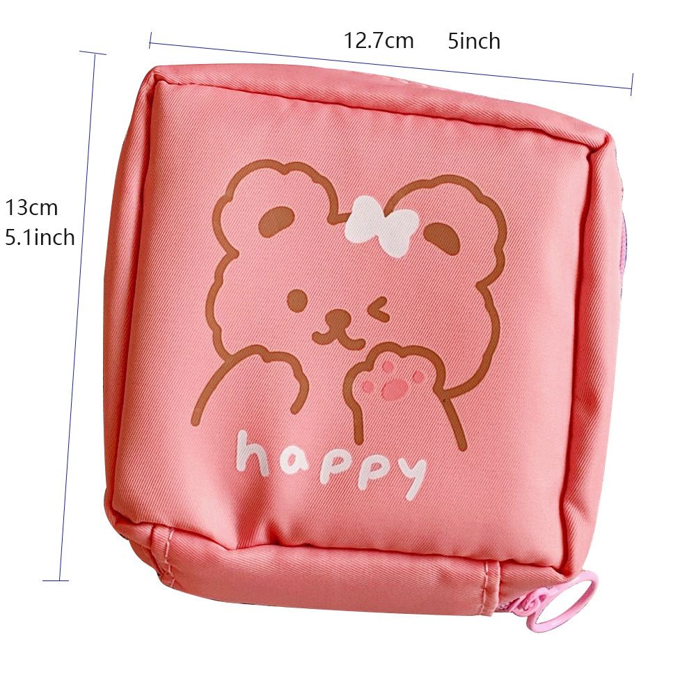 Túi Đựng Khăn Giấy/Khăn Ăn Bằng Cotton Len Cotton In Họa Tiết Hoạt Hình Phong Cách Hàn Quốc Chất Lượng Cao Nhỏ Gọn Tiện Dụng