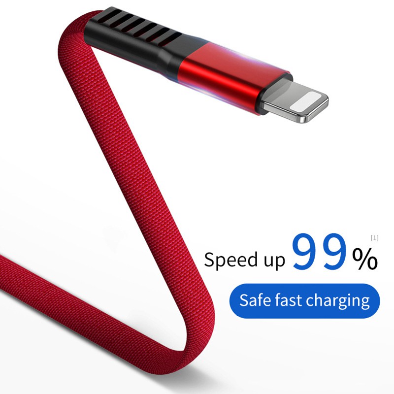 Dây cáp sạc dữ liệu nhanh chóng đa năng kiểu dây dẹt bằng linen cho IP6s plus 8 plus