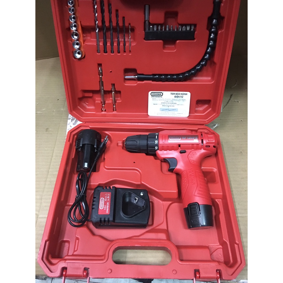 [CHÍNH HÃNG] Máy khoan pin chính hãng Oshima KP12TD-K kèm bộ phụ kiện