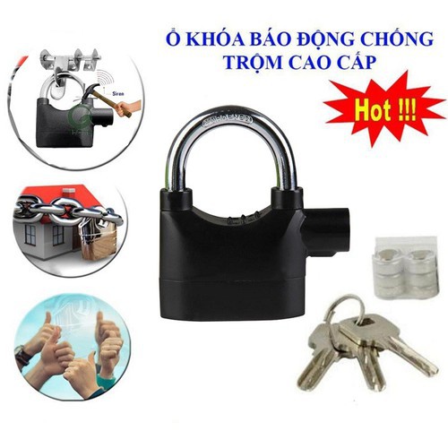 Khóa Chống Trộm Xe Máy Thông Minh Có Còi Báo Động, Ổ Khóa Chống Trộm Thế Hệ Mới Alarm Lock Nhỏ Gọn Tặng Kèm Pin Thay Thế