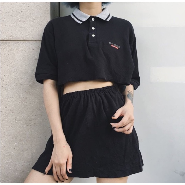 Set đồ thể thao áo croptop kết hợp chân váy xoè
