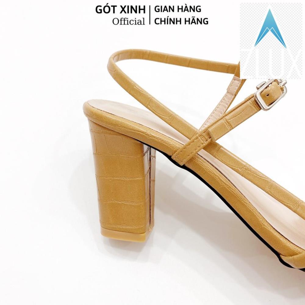 ️🎽 Giày sandal cao gót nữ 7cm GÓT XINH GD11 quai ngang da mềm gót vuông ️🎽