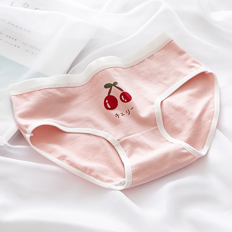 Set 5 quần lót nữ sinh NuciFera mẫu Cherry chất cotton mềm mát, co dãn nhiều SET88