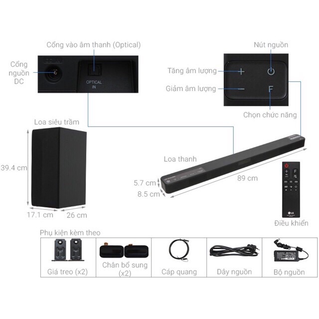 Soundbar LG 2.1 SL4 300W