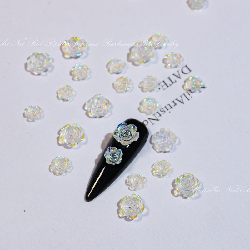 Phụ Kiện Hoa Hồng 3d Trang Trí Móng Tay Charms