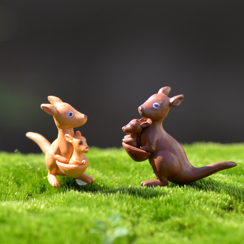 Set 2 Mô Hình Kangaroo Mẹ Và Bé Trang Trí Sân Vườn