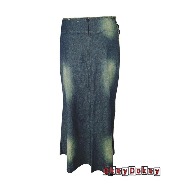 Chân váy jean Dài Y2k Họa Tiết Ngôi Sao Năm Cánh Phối Tua Rua Thời Trang Đường Phố Cho Nữ 2000S