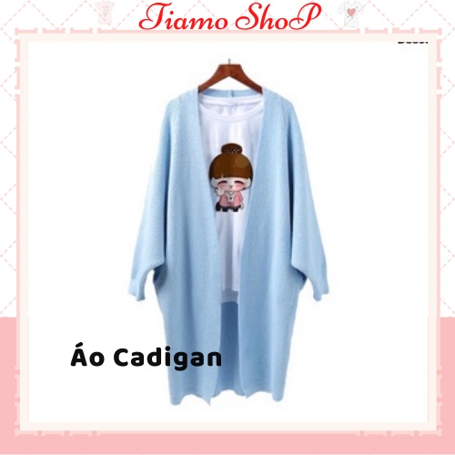 Áo Nữ Cardigan Dáng Dài Cánh Dơi, Áo Khoác Len Freesize, Hàng Đẹp