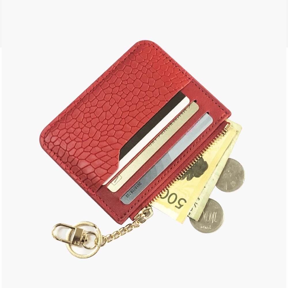 Ví Da PU Mini Có Nhiều Ngăn Đựng Thẻ Và Khóa Kéo Dành Cho Nam Nữ