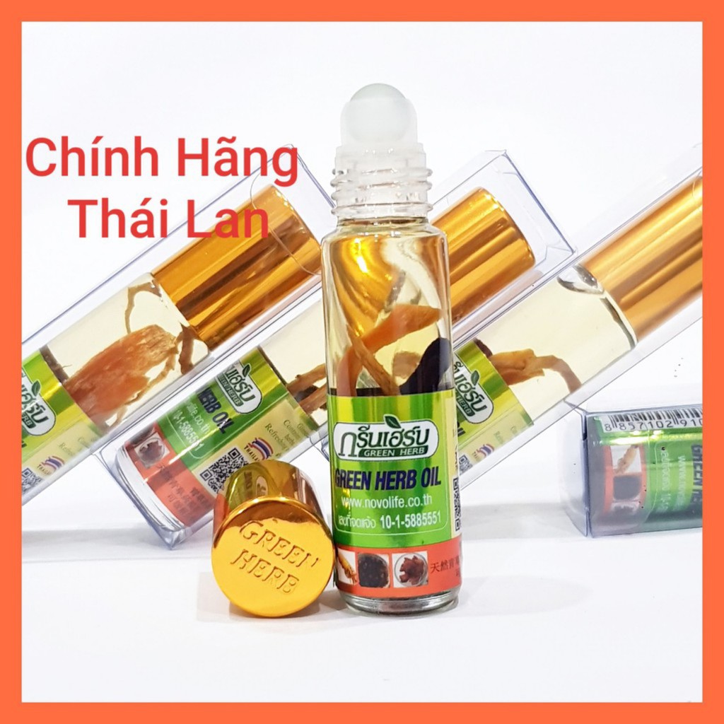 Dầu Gió Nhân Sâm Green Herb Oil Chuẩn Thái Nắp Vàng | BigBuy360 - bigbuy360.vn