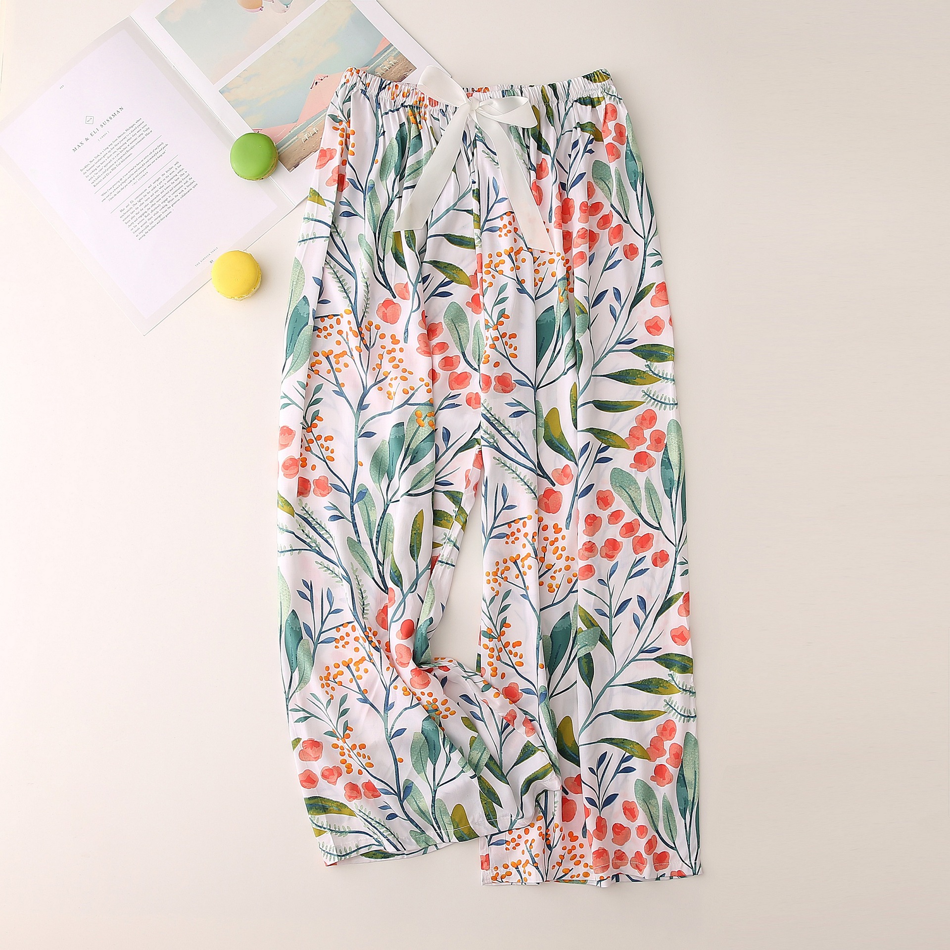 Quần Ngủ Cotton Lụa Mỏng Ống Rộng Lưng Cao Thời Trang Mùa Hè Hàng Mới Dành Cho Nữ | BigBuy360 - bigbuy360.vn