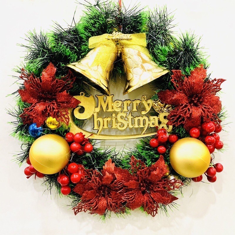 Vòng nguyệt quế trang trí noel size 30cm - HN3