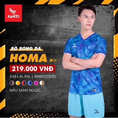Bộ quần áo bóng đá Kamito HOMA - Xanh dương