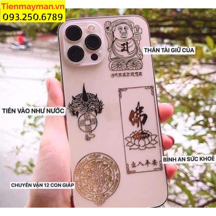Bộ 3 Linh Phù dán điện thoại BÌNH AN - T.IỀN VÀO NHƯ NƯỚC - CHUYỂN VẬN - THẦN TÀI GIỮ CỦA phong thủy may mắn