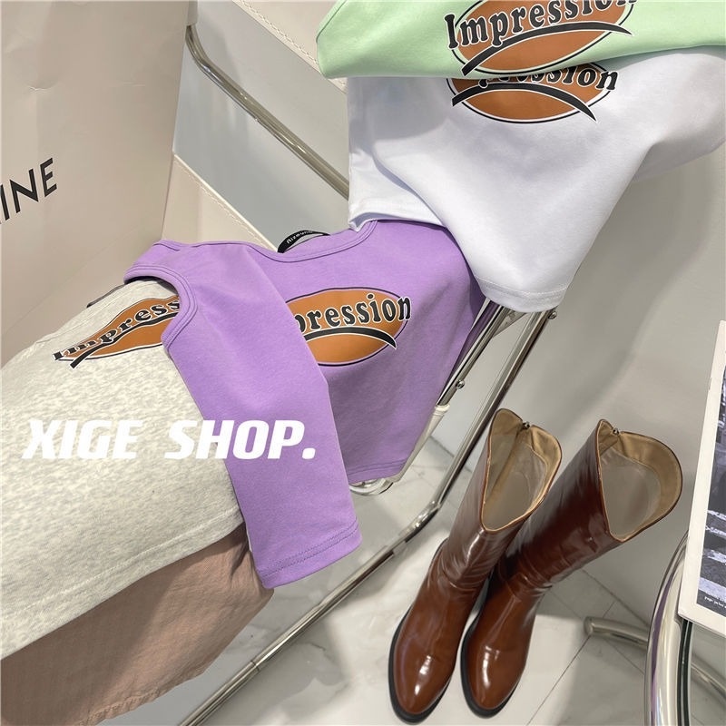 Áo Không Tay Cổ Chữ U Họa Tiết Chữ Màu Sắc Tương Phản Thời Trang Mùa Hè Cho Nữ