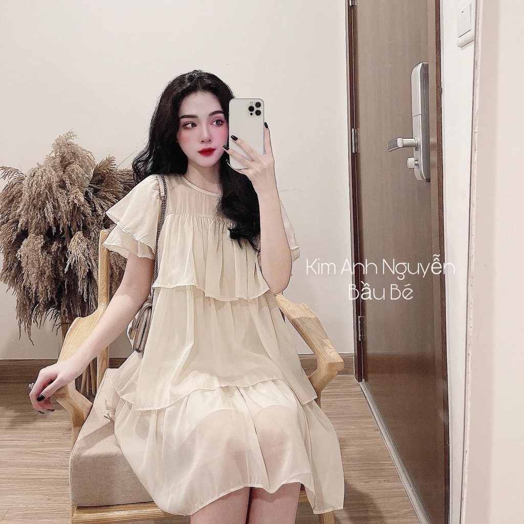 Đầm - Váy Babydoll Tơ Bèo Tầng Siêu Xinh  Siêu dễ thương (Có Ảnh Thật Kèm Video)