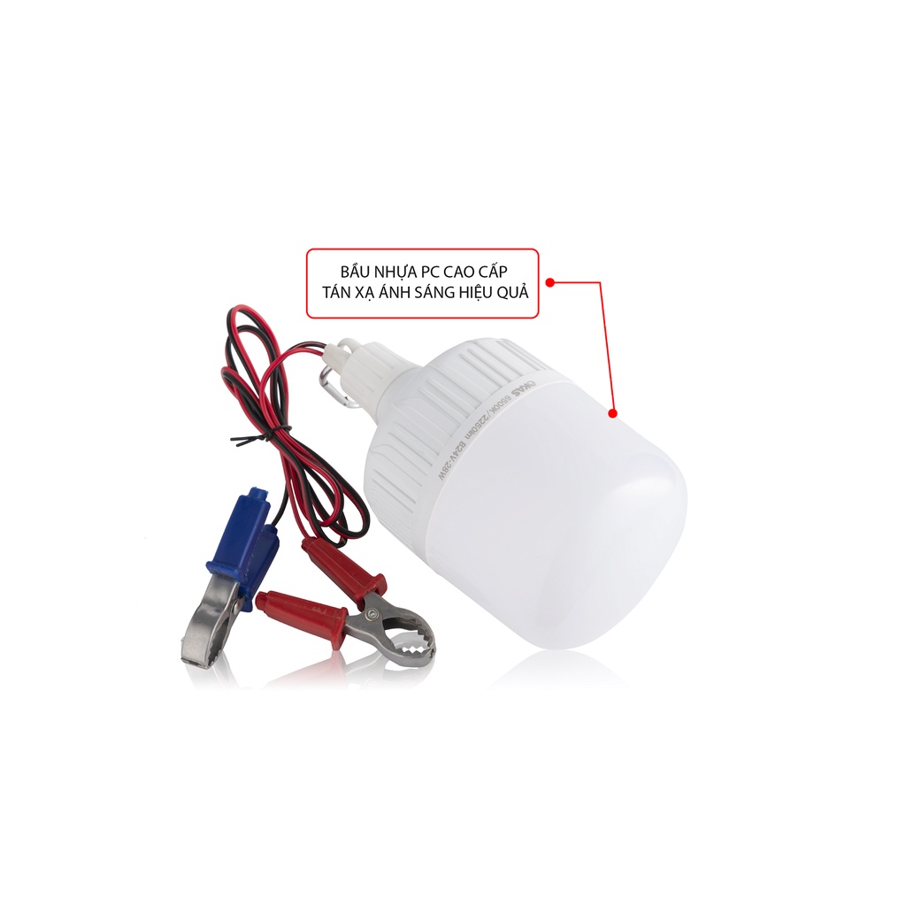 ✅ Bóng Đèn LED Ắc Quy Có Kẹp Bình 12V  OKAS