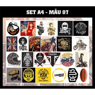 Stickers dán xe, máy tính, mũ bảo hiểm mẫu A4