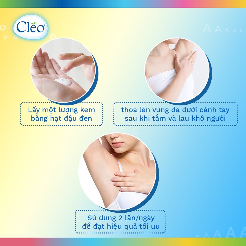 Kem Cléo Giảm Thâm Nách &amp; Khử Mùi, Trắng Da Mềm Mịn hàng chính hãng