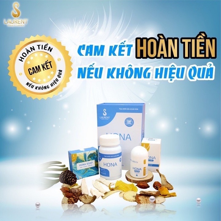 Combo Viên uống Hona + Lăn khử mùi Hona Plus (TẶNG Xà phòng diệt khuẩn) HN