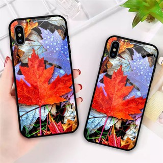 [FREESHIP 150K] - ỐP IPHONE, SAMSUNG TRÁNG GƯƠNG LÁ PHONG ĐỎ TÍM HDZ181203
