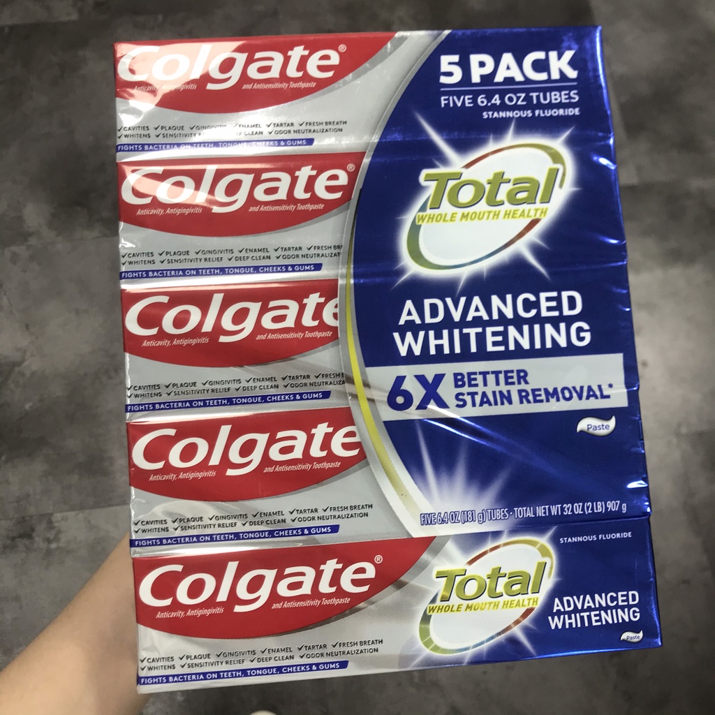 Kem đánh răng trắng răng [Hàng Mỹ ]Colgate Total Advanced Whitening 181g