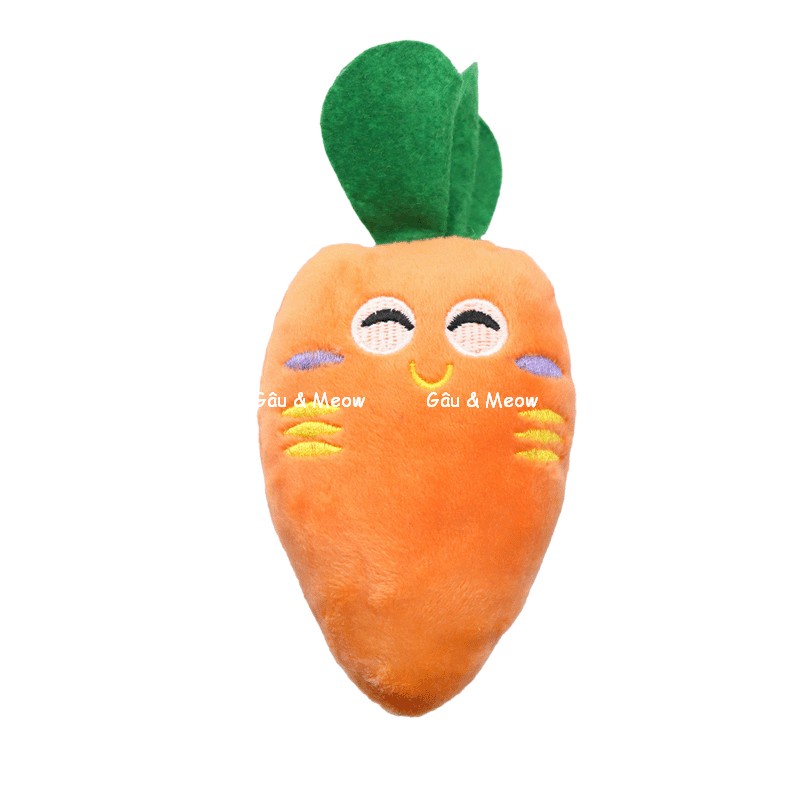 Đồ chơi thú cưng chó mèo thú bông và trái cây nhồi bông giúp vui vẻ giảm stress size mini bóp kêu